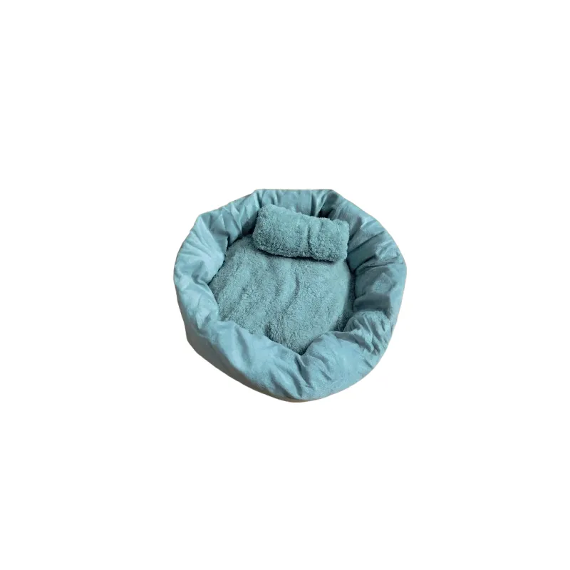 Round Pet Bed With Pillow