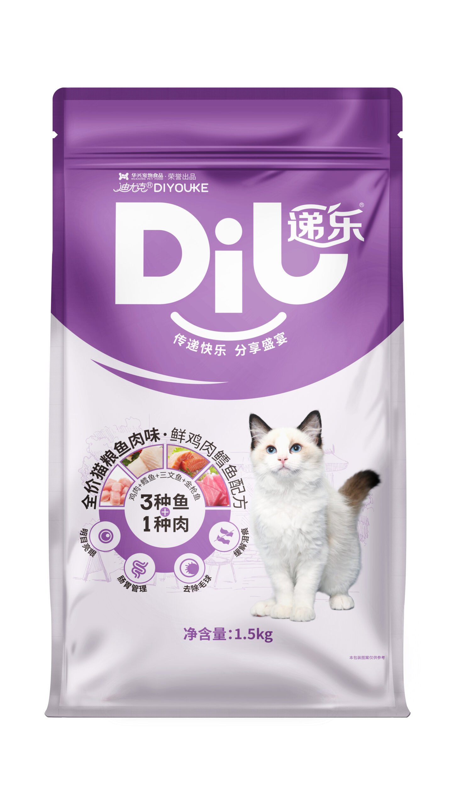 Diyouke Chicken, Tuna, Salmon & Codfish 1.5kg Diyouke Premium Cat Food Chicken, Tuna, Salmon & Codfish (All Life Stage) - Image 1